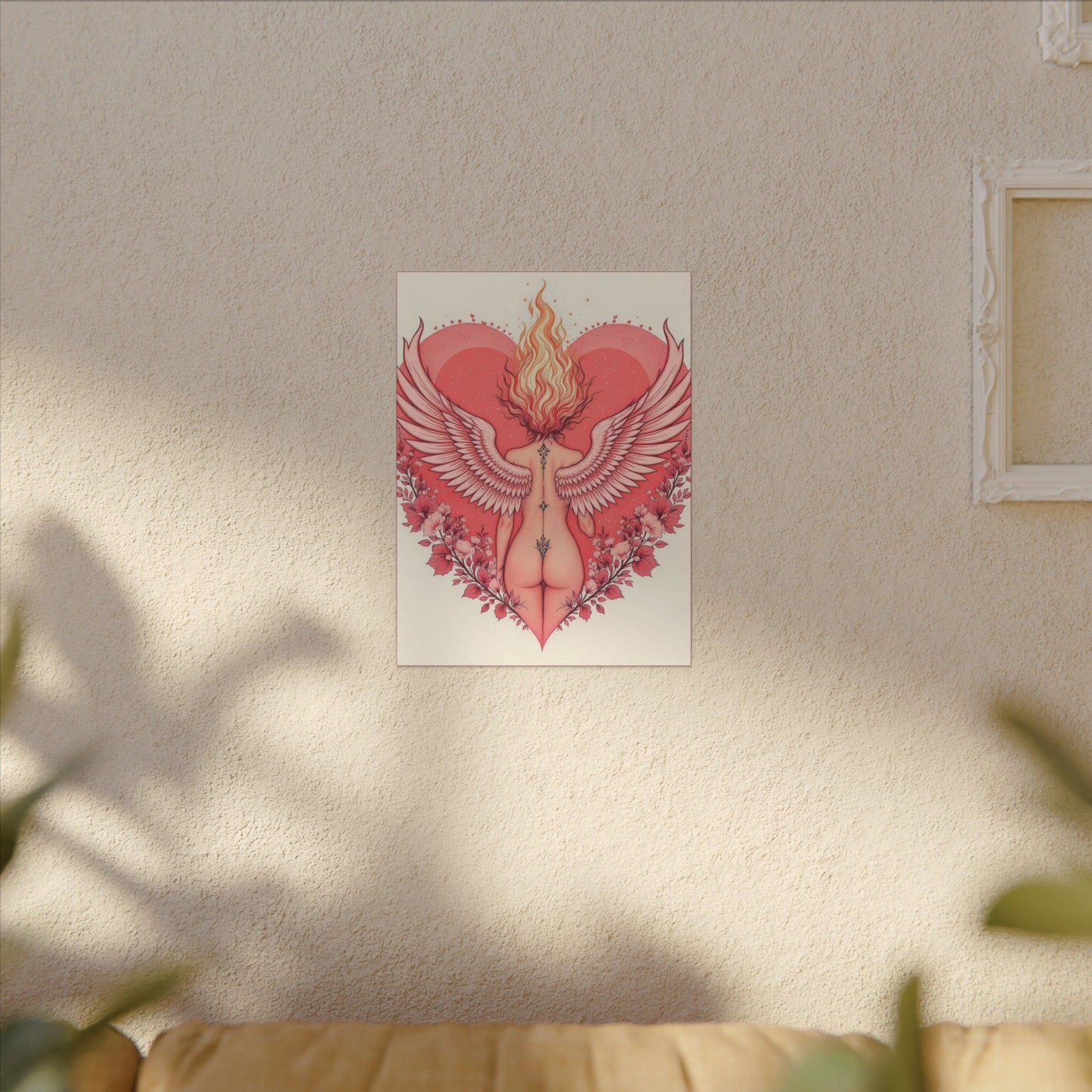 Romantic Canvas Art for Home Decor, Angel Wings Wall Art, Valentine's Gift, Feminine Decor, Boho Room Accent