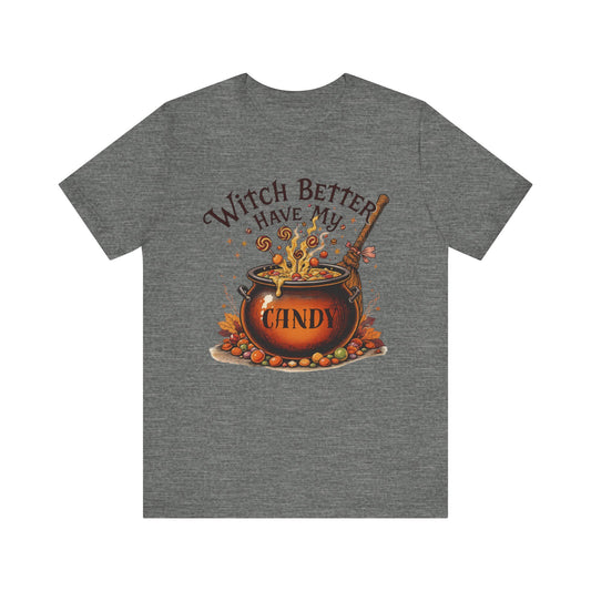 Witchy Halloween T-Shirt, Unisex Tee, Spooky Season Shirt, Trick or Treat Top, Fall Celebration Fashion, Halloween Party Outfit