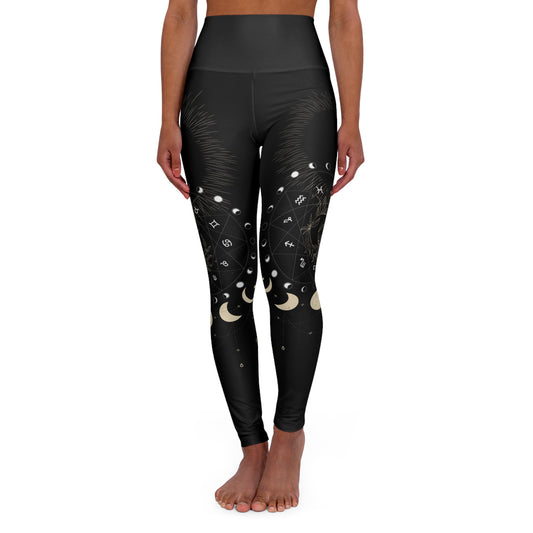 Moon Phases High Waisted Yoga Leggings (AOP)