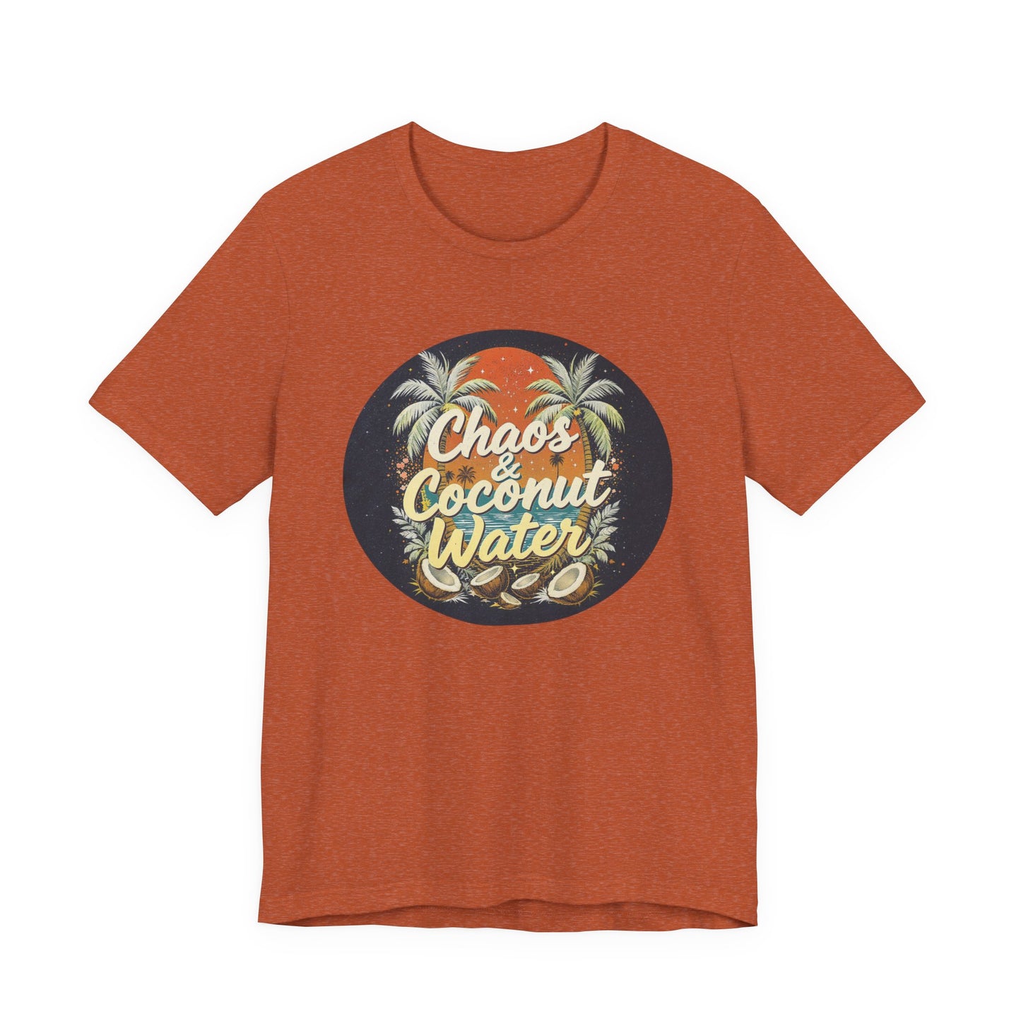 Tropical Vibes Tee - Chaos & Coconut Water Short Sleeve Shirt for Summer Beach Days, Travel, Gifts, Relaxation, Casual Wear, Vacation