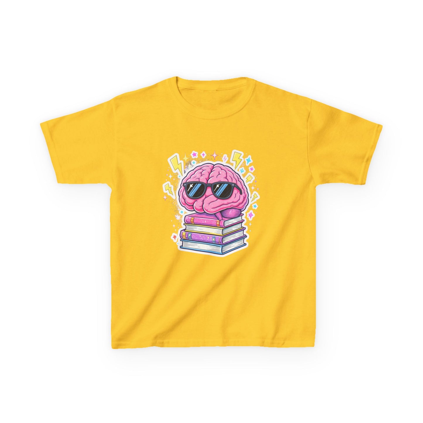 Cool Brainy Kids Tee - Fun Graphic T-Shirt for Students, Gift for Book Lovers, Classroom Wear, Science Theme, Back to School