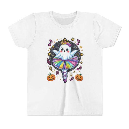 Ghost Ballerina Youth Tee, Cute Halloween Kids Shirt, Spooky Dancing Girl T-Shirt, Scary Toddler Top, Children's Clothing, Haunted Ballet