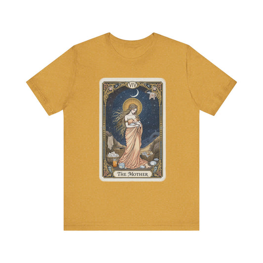 Motherly Love Tee, Comfortable Unisex T-Shirt, Tarot Card Design, Gift for Moms, Birthday Present, Bohemian Style, Casual Wear