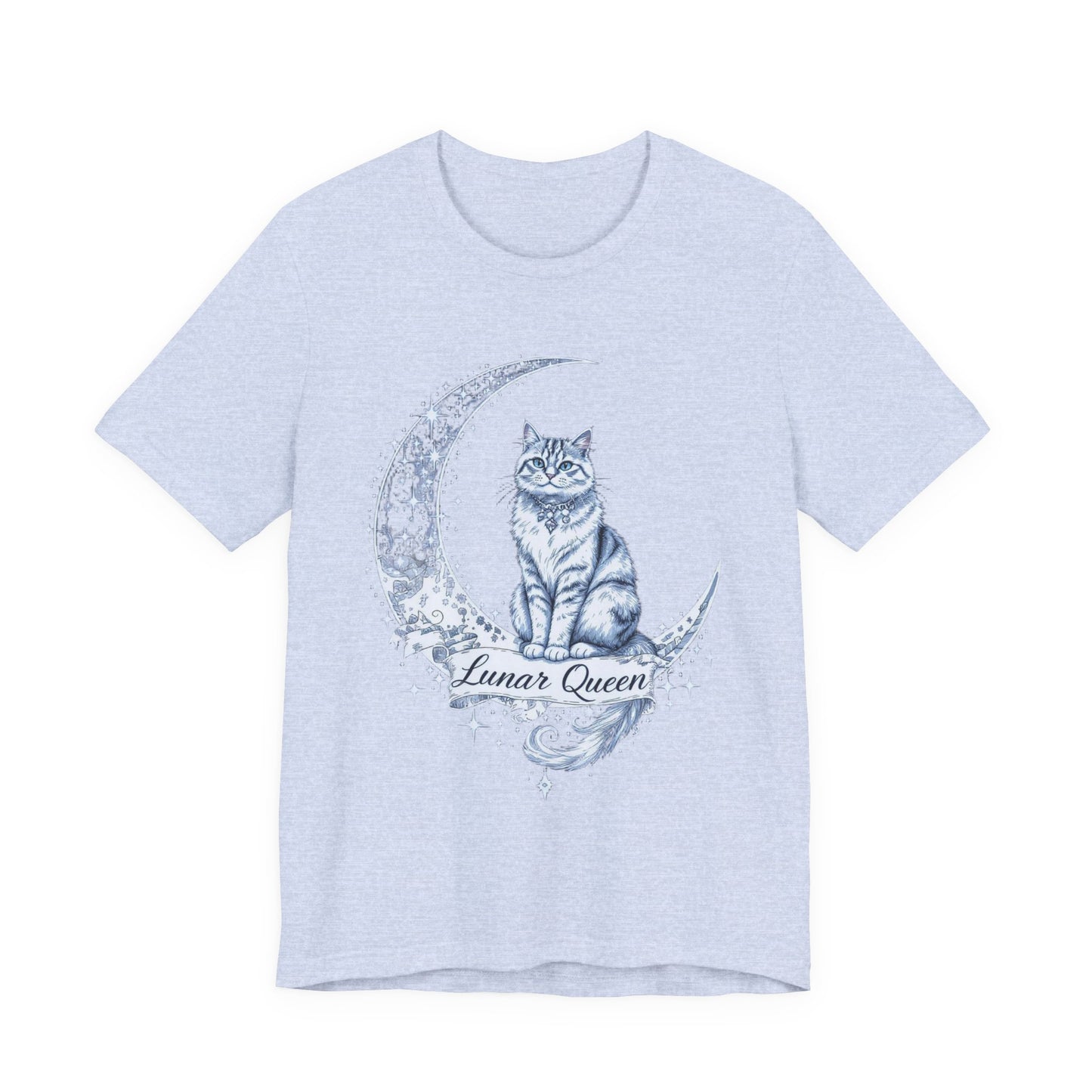 Lunar Queen Cat Tee, Unisex T-Shirt, Moon Cat Shirt, Astrology Gift, Celestial T-Shirt, Cat Lover Apparel