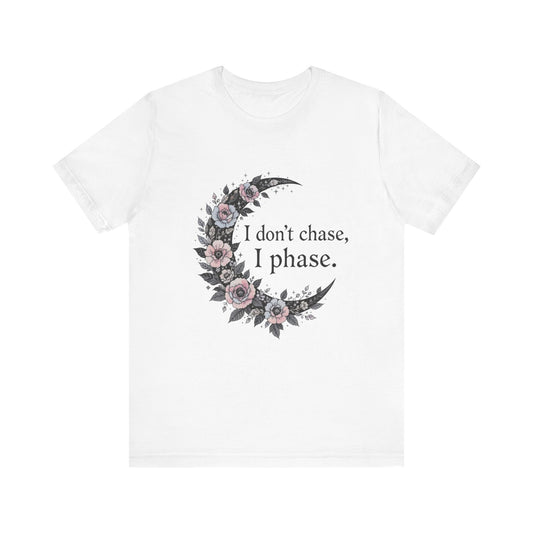 Floral Moon Quote Tee, Cute T-Shirt, Gift for Her, Casual Top, Birthday Gift, Motivational Tee