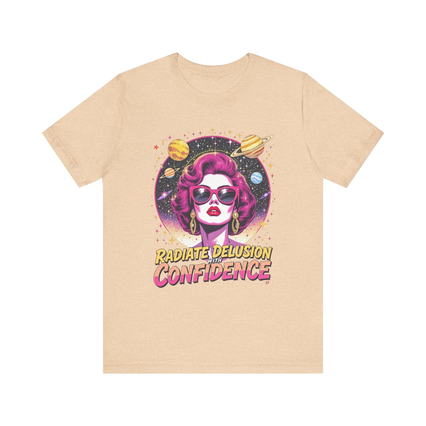 Radiate Confidence Tee - Unisex Jersey Short Sleeve T-Shirt, Vintage Style, Gift for Her, Fashion Statement, Casual Wear, Confidence Quote