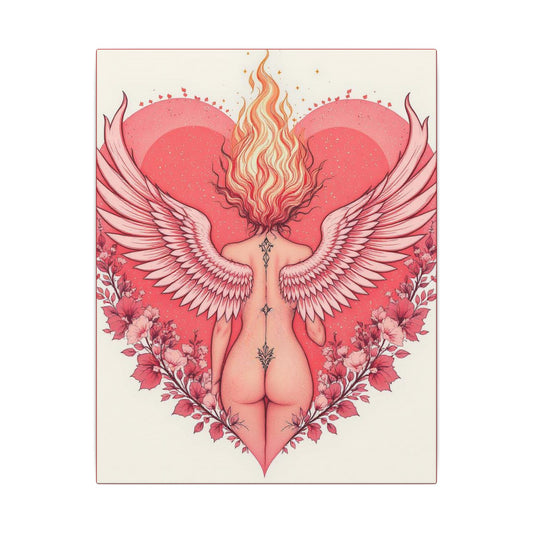 Romantic Canvas Art for Home Decor, Angel Wings Wall Art, Valentine's Gift, Feminine Decor, Boho Room Accent
