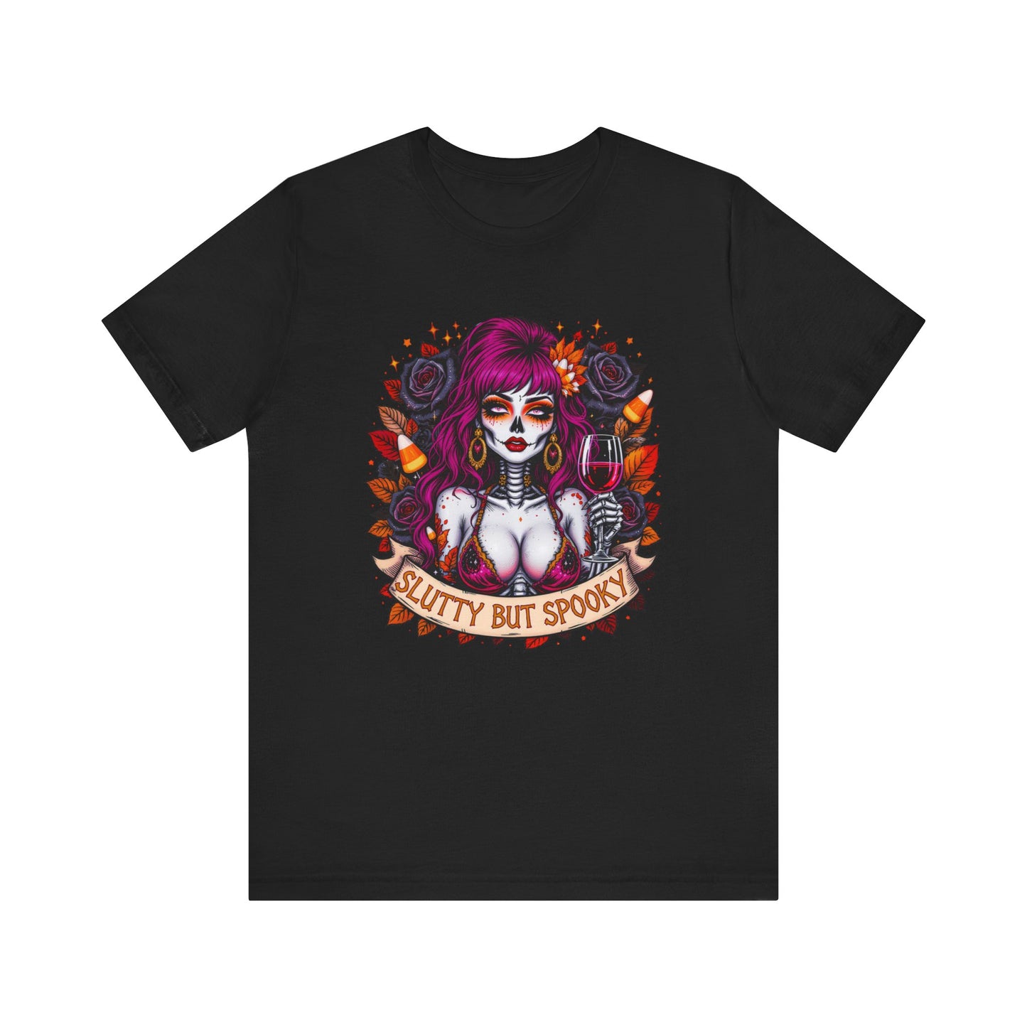 Halloween Graphic Tee, Spooky Shirt, Slutty But Spooky T-Shirt, Unisex Halloween Apparel, Gothic Style Shirt, Alternative Fashion
