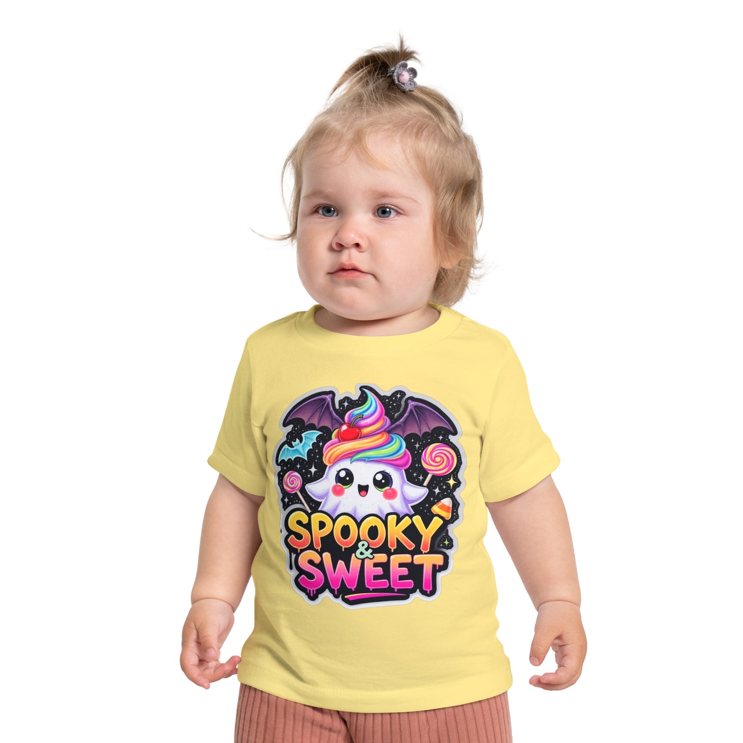 Spooky & Sweet Baby T-Shirt, Cute Ghost Tee, Halloween Outfit, Toddler Bat Shirt, Adorable Kids Apparel, Fun Party Wear