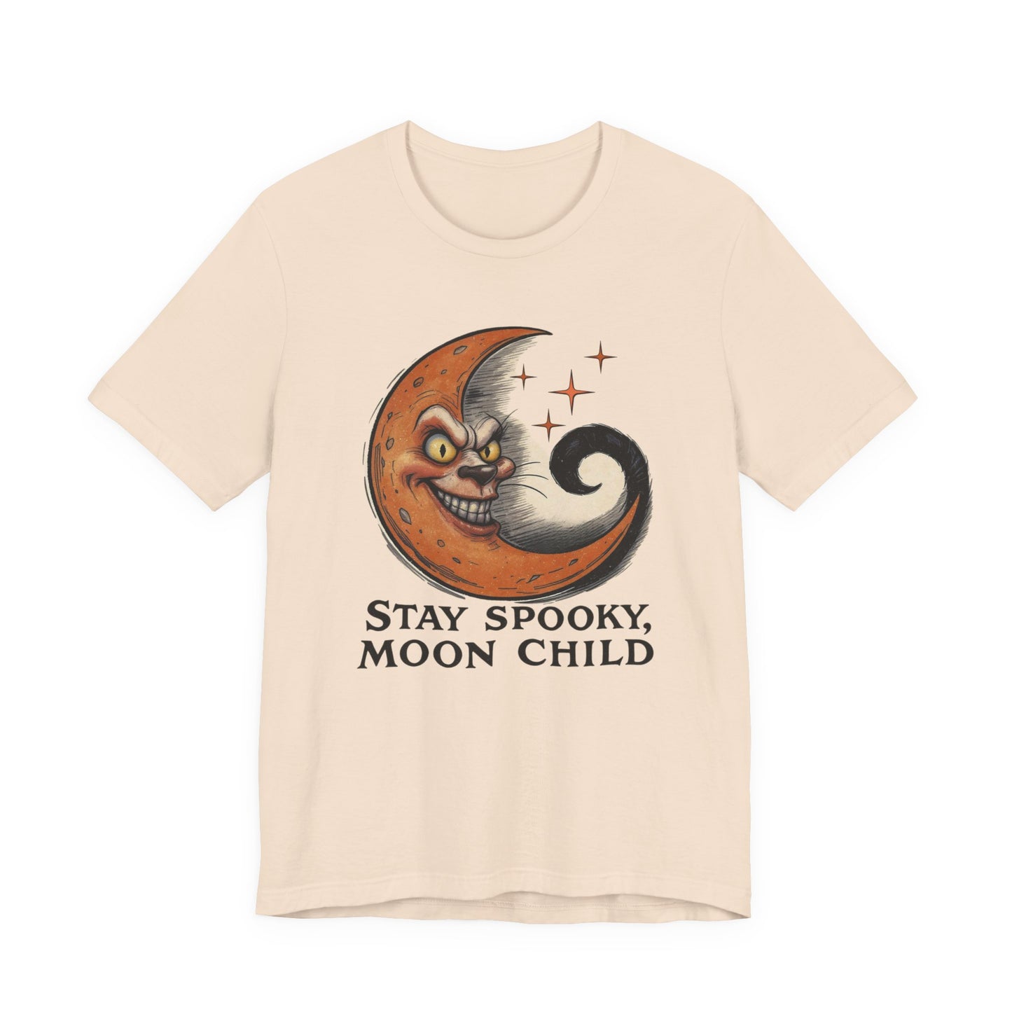 Stay Spooky Moon Child Unisex Tee, Halloween Shirt, Gift for Wizards, Witchy Apparel, Summer Nights Tee