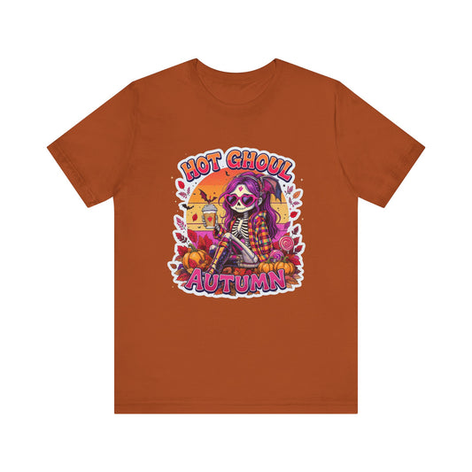 Autumn-Themed Graphic Tee for Spooky Season, Halloween Shirt, Cozy Fall Top, Gift for Ghoul Lovers, Unique Pumpkin Tee