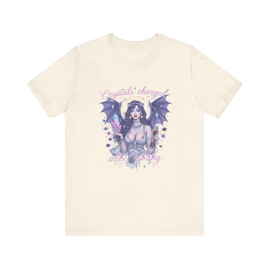 Enchanting Crystal Charged Tee for Spirituality Enthusiasts, Fantasy Tee, Unisex Graphic T-Shirt, Bohemian Style, Gift for Occult Lovers