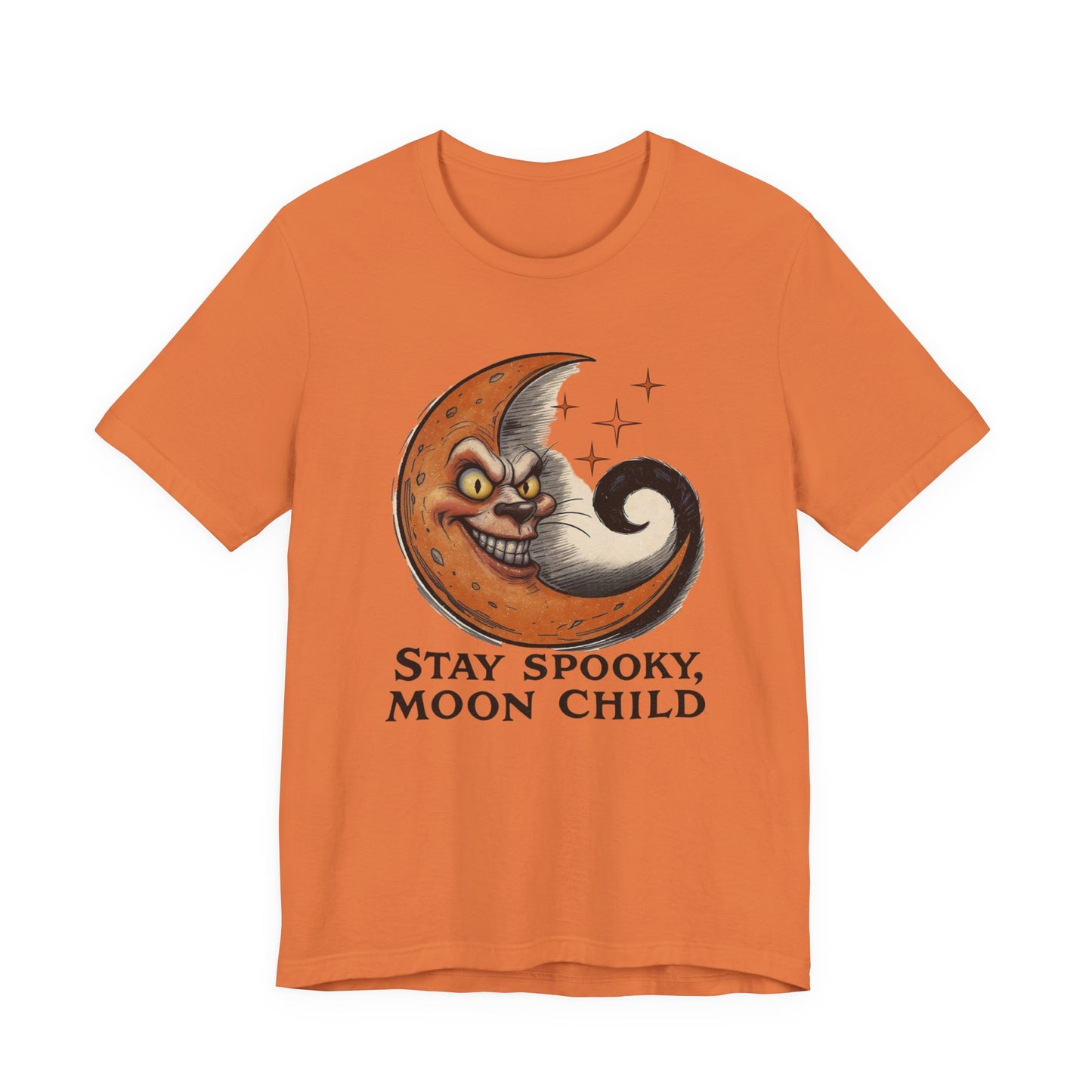 Stay Spooky Moon Child Unisex Tee, Halloween Shirt, Gift for Wizards, Witchy Apparel, Summer Nights Tee