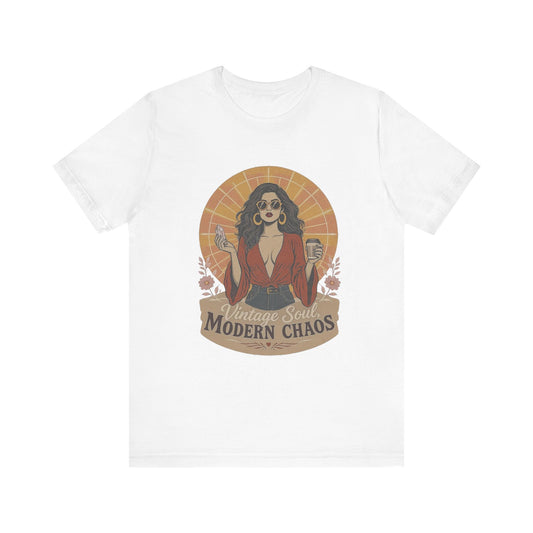 Vintage Soul Tee: Express Your Modern Chaos, Graphic Unisex T-Shirt for Trendsetters, Casual Wear, Gift for Her, Music Lovers
