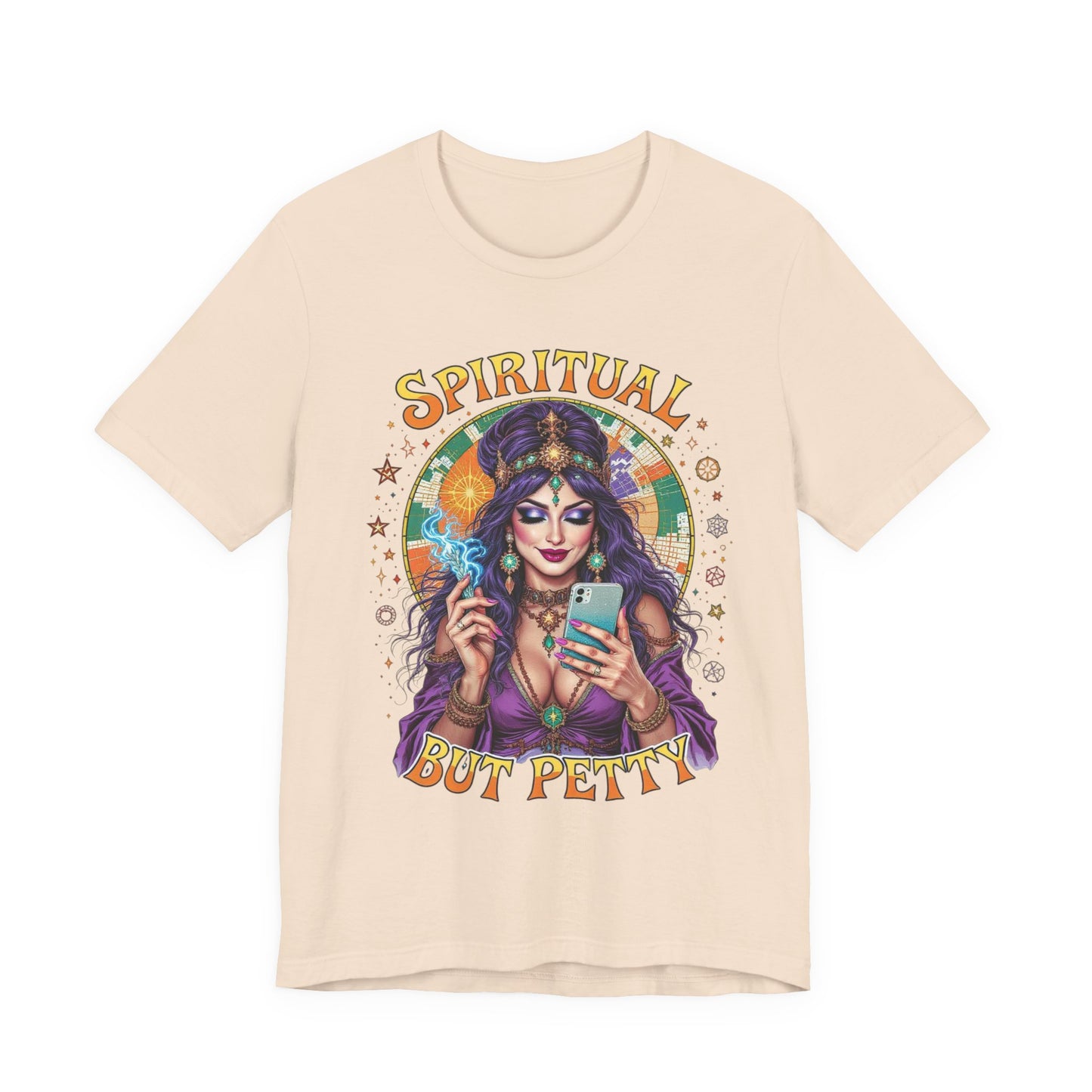 Spiritual But Petty Tee | Witchy Unisex Shirt | Orange Graphic Tee | Gift for Her | Boho Style