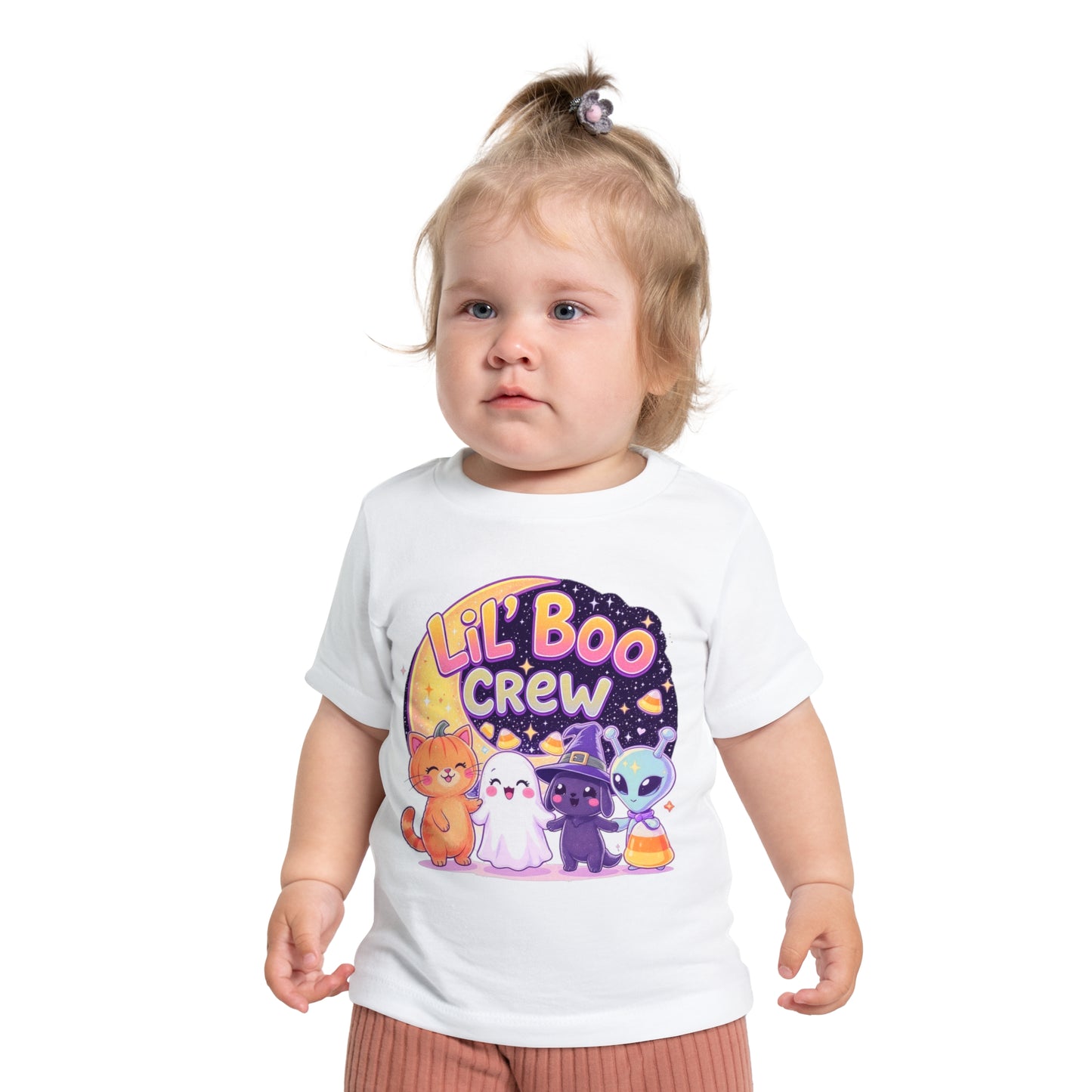 Lil Boo Crew Baby T-Shirt, Cute Halloween Kids Tee, Adorable Cat Ghost Alien Shirt, Toddler Fall Fashion, Spooky Baby Outfit