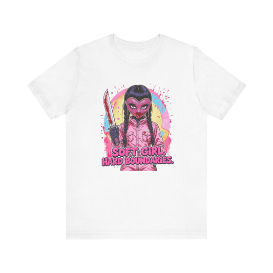 Soft Girl Hard Boundaries Graphic Tee, Casual T-Shirt, Unisex Top, Statement Shirt, Gift for Her, Trendy Feminist Apparel