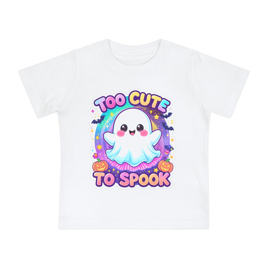 Too Cute to Spook Baby T-Shirt, Halloween Baby Shirt, Ghost Design Top, Toddler Costume Tee, Cute Kids Halloween Apparel