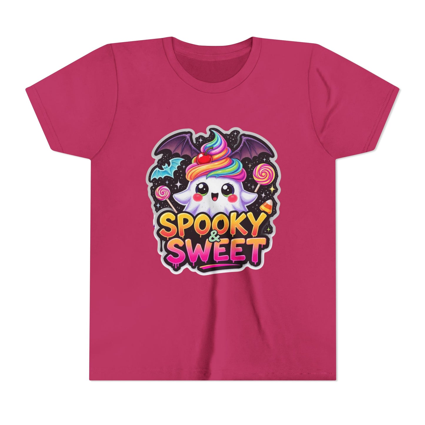 Spooky and Sweet Youth Tee, Halloween Shirt for Kids, Creepy Cute Children's T-Shirt, Fun Scary Graphic Top, Halloween Party Clothing