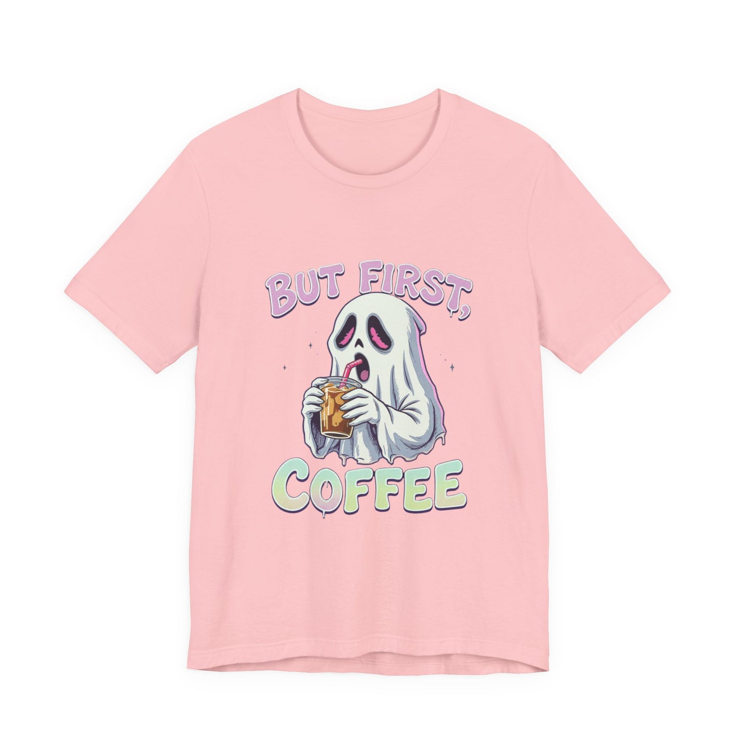 Spooky Coffee Lover Tee, Funny Graphic T-Shirt, Halloween Outfit, Gift for Coffee Lovers, Cute Ghost Design