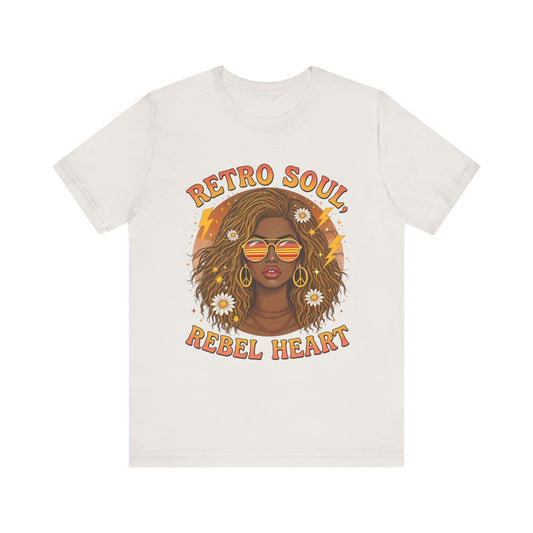 Retro Soul Rebel Heart Tee, Unisex Graphic T-Shirt, Vintage Inspired, Boho Chic, Music Lover's Gift, Summer Fashion