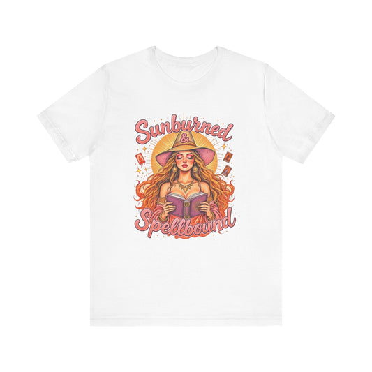 Sunburned Spellbound Tee, Summer Vibes T-Shirt, Beach Lover Gift, Casual Wear, Feminine Graphic Tee, Fun Gift Idea